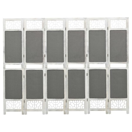Biombo divisor de 6 paneles de tela gris 210x165 cm de vidaXL, Divisores de ambientes - Ref: Foro24-338557, Precio: 102,32 €,...