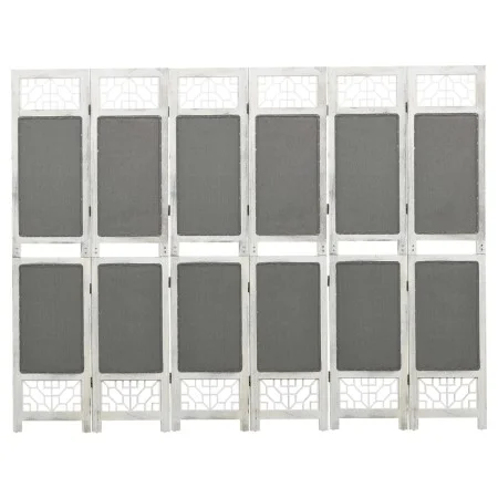 Biombo divisor de 6 paneles de tela gris 210x165 cm de vidaXL, Divisores de ambientes - Ref: Foro24-338557, Precio: 101,77 €,...