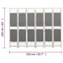 Biombo divisor de 6 paneles de tela gris 210x165 cm de vidaXL, Divisores de ambientes - Ref: Foro24-338557, Precio: 102,32 €,...