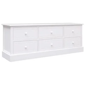Mueble para TV madera maciza de paulownia blanco 108x30x40 cm de vidaXL, Muebles TV - Ref: Foro24-338527, Precio: 166,87 €, D...