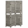 Biombo de 4 paneles de madera maciza gris 143x166 cm de vidaXL, Divisores de ambientes - Ref: Foro24-338575, Precio: 98,80 €,...
