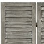 Biombo de 4 paneles de madera maciza gris 143x166 cm de vidaXL, Divisores de ambientes - Ref: Foro24-338575, Precio: 98,80 €,...