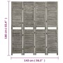Biombo de 4 paneles de madera maciza gris 143x166 cm de vidaXL, Divisores de ambientes - Ref: Foro24-338575, Precio: 98,80 €,...