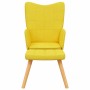 Silla de relajación con reposapiés tela amarillo mostaza en Sillones | Comprar online en Foru.es