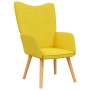 Silla de relajación con reposapiés tela amarillo mostaza en Sillones | Comprar online en Foru.es