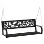 Banco balancín de jardín 125 cm acero y plástico negro de vidaXL, Bancos de jardín - Ref: Foro24-317145, Precio: 111,77 €, De...