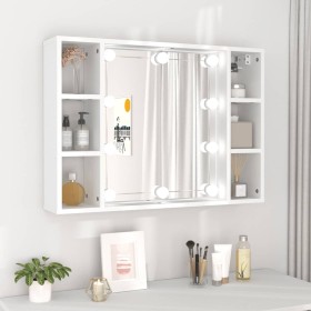 Mueble con espejo y luces LED blanco 76x15x55 cm de vidaXL, Tocadores de baño - Ref: Foro24-808855, Precio: 72,33 €, Descuent...