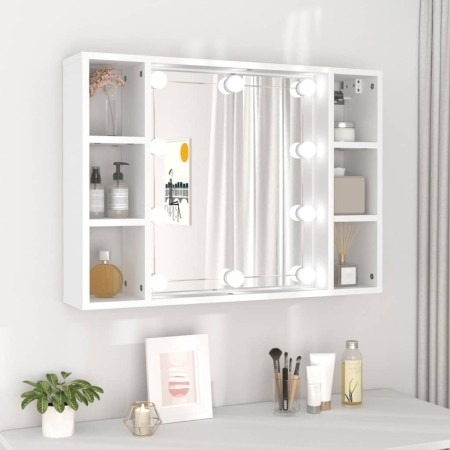 Mueble con espejo y luces LED blanco 76x15x55 cm de vidaXL, Tocadores de baño - Ref: Foro24-808855, Precio: 72,33 €, Descuent...