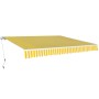Toldo plegable de operación manual 400 cm amarillo y blanco en Toldos | Comprar online en Foru.es