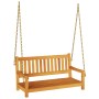Banco columpio de jardín de 2 plazas 110x56x58 cm Madera maciza de acacia de , Bancos de jardín - Ref: Foro24-4105521, Precio...