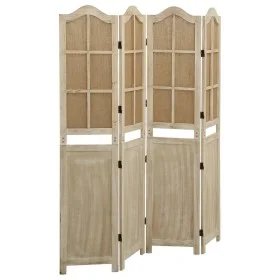 Biombo de 4 paneles tela marrón 140x165 cm de vidaXL, Divisores de ambientes - Ref: Foro24-338591, Precio: 109,01 €, Descuent...