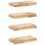 Estantes flotantes 4 uds madera acacia sin tratar 40x20x4 cm en Estanterías | Comprar online en Foru.es