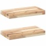 Estantes flotantes 2 uds madera acacia sin tratar 60x20x4 cm en Estanterías | Comprar online en Foru.es