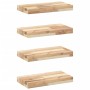 Estantes flotantes 4 uds madera acacia sin tratar 60x20x4 cm en Estanterías | Comprar online en Foru.es