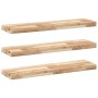 Estantes flotantes 3 uds madera acacia sin tratar 80x20x4 cm en Estanterías | Comprar online en Foru.es
