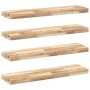 Estantes flotantes 4 uds madera acacia sin tratar 80x20x4 cm en Estanterías | Comprar online en Foru.es
