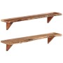 Estantes de pared 2 unidades madera maciza acacia 110x20x18 cm de vidaXL, Estantes y estanterías - Ref: Foro24-337824, Precio...
