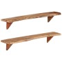 Estantes de pared 2 unidades madera maciza acacia 110x20x18 cm de vidaXL, Estantes y estanterías - Ref: Foro24-337824, Precio...
