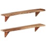 Estantes de pared 2 unidades madera maciza acacia 110x20x18 cm de vidaXL, Estantes y estanterías - Ref: Foro24-337824, Precio...