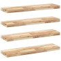 Estantes flotantes 4 uds madera acacia sin tratar 100x20x4 cm en Estanterías | Comprar online en Foru.es