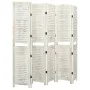 Biombo de 6 paneles madera maciza blanco envejecido 215x166 cm de vidaXL, Divisores de ambientes - Ref: Foro24-338573, Precio...
