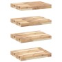 Estantes flotantes 4 uds madera acacia sin tratar 40x30x4 cm en Estanterías | Comprar online en Foru.es