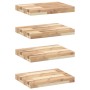 Estantes flotantes 4 uds madera acacia sin tratar 60x30x4 cm en Estanterías | Comprar online en Foru.es