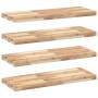 Estantes flotantes 4 uds madera acacia sin tratar 80x30x4 cm en Estanterías | Comprar online en Foru.es