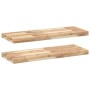 Estantes flotantes 2 uds madera acacia sin tratar 100x30x4 cm en Estanterías | Comprar online en Foru.es