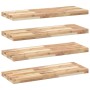 Estantes flotantes 4 uds madera acacia sin tratar 100x30x4 cm en Estanterías | Comprar online en Foru.es