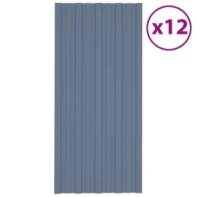 Panel para tejado acero galvanizado gris 12 unidades 100x45 cm de vidaXL, Techo - Ref: Foro24-317213, Precio: 69,70 €, Descue...