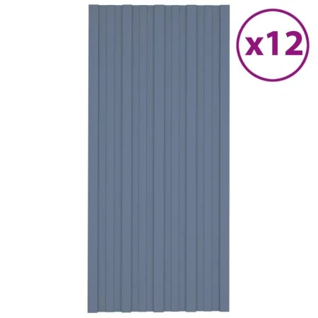 Gray galvanized steel roof panel 12 units 100x45 cm by vidaXL, Ceiling - Ref: Foro24-317213, Price: 69,70 €, Discount: %