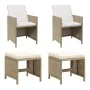 Sillas de jardín con taburetes 2 unidades ratán sintético beige de vidaXL, Sillas de jardín - Ref: Foro24-316781, Precio: 171...