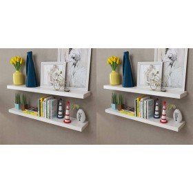 Estantes de pared 4 unidades blanco 100 cm en Estanterías | Comprar online en Foru.es