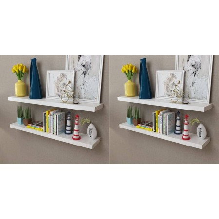 Estantes de pared 4 unidades blanco 100 cm en Estanterías | Comprar online en Foru.es