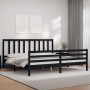 Estructura de cama con cabecero madera maciza negro 200x200 cm de vidaXL, Camas y somieres - Ref: Foro24-3193880, Precio: 167...
