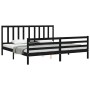 Estructura de cama con cabecero madera maciza negro 200x200 cm de vidaXL, Camas y somieres - Ref: Foro24-3193880, Precio: 167...