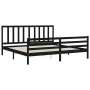 Estructura de cama con cabecero madera maciza negro 200x200 cm de vidaXL, Camas y somieres - Ref: Foro24-3193880, Precio: 167...