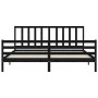 Estructura de cama con cabecero madera maciza negro 200x200 cm de vidaXL, Camas y somieres - Ref: Foro24-3193880, Precio: 167...