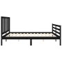 Estructura de cama con cabecero madera maciza negro 200x200 cm de vidaXL, Camas y somieres - Ref: Foro24-3193880, Precio: 167...