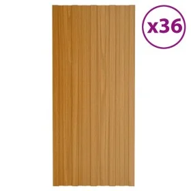 Panel de tejado acero galvanizado color madera 36 uds 100x45 cm de vidaXL, Techo - Ref: Foro24-317220, Precio: 152,19 €, Desc...