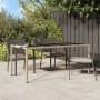 Mesa jardín vidrio templado ratán sintético beige 190x90x75 cm de vidaXL, Mesas de jardín - Ref: Foro24-316717, Precio: 140,8...
