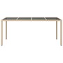 Mesa jardín vidrio templado ratán sintético beige 190x90x75 cm de vidaXL, Mesas de jardín - Ref: Foro24-316717, Precio: 140,8...