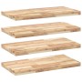 Estantes flotantes 4 uds madera acacia sin tratar 60x40x4 cm en Estanterías | Comprar online en Foru.es