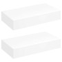 Estantes de pared flotantes con cajones 2 uds blanco 48 cm en Estanterías | Comprar online en Foru.es