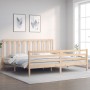 Estructura de cama con cabecero madera maciza 200x200 cm de vidaXL, Camas y somieres - Ref: Foro24-3193811, Precio: 143,51 €,...