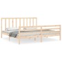 Estructura de cama con cabecero madera maciza 200x200 cm de vidaXL, Camas y somieres - Ref: Foro24-3193811, Precio: 143,51 €,...