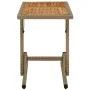 Mesa de jardín madera maciza de acacia y ratán sintético beige de vidaXL, Mesas de jardín - Ref: Foro24-316801, Precio: 64,66...