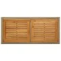 Mesa de jardín madera maciza de acacia y ratán sintético beige de vidaXL, Mesas de jardín - Ref: Foro24-316801, Precio: 64,66...