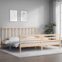 Estructura de cama con cabecero madera maciza 200x200 cm de vidaXL, Camas y somieres - Ref: Foro24-3193811, Precio: 143,51 €,...